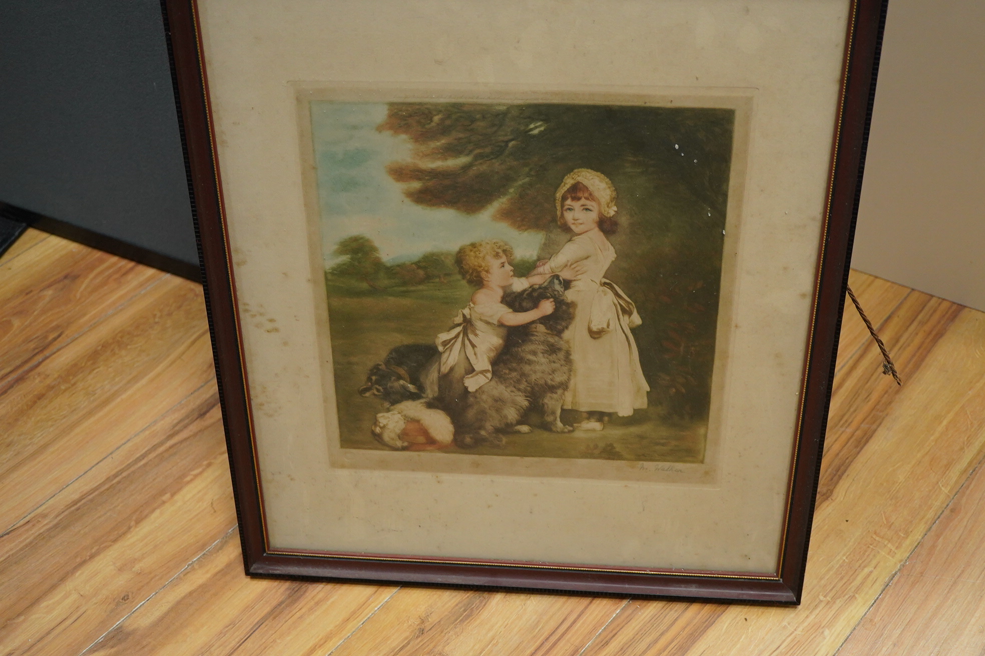 A collection of six 18th century style colour mezzotints: Lady Hamilton by A Macbeth-Raeburn, Miss Stanton by William Walker, others by Will Henderson, Francis S Walker and Daniel A Wehrschmidt